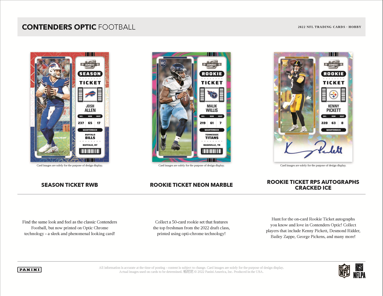 2022 Panini Contenders Optic Football Hobby 20 Box Case