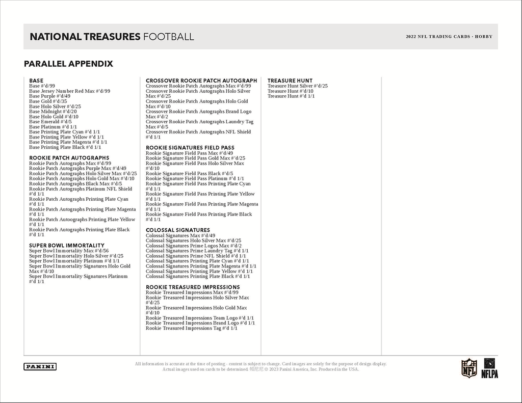 2022 Panini National Treasures Football Hobby Box