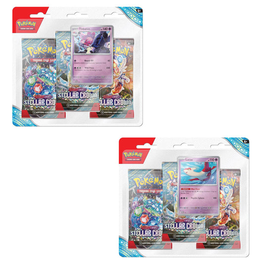 Scarlet & Violet Stellar Crown Three Booster Blisters (Pair) POKEMON TCG