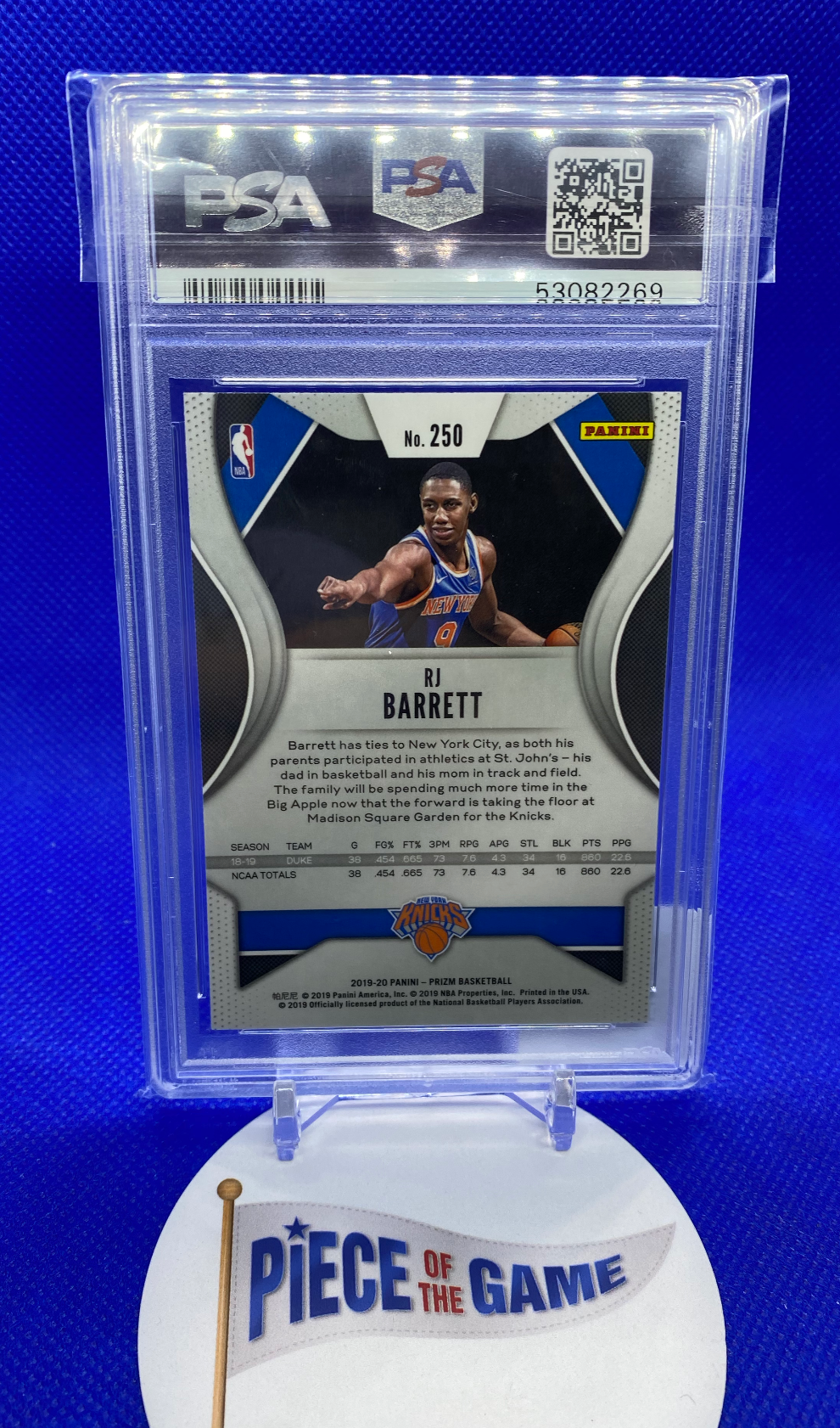2019 Panini Prizm RJ Barrett PSA 9