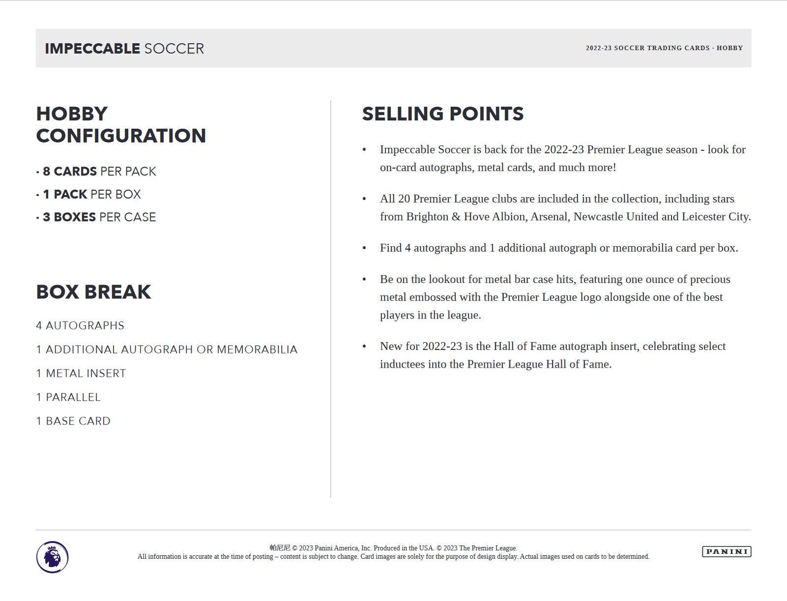 2022-23 Panini Impeccable Soccer Hobby Box
