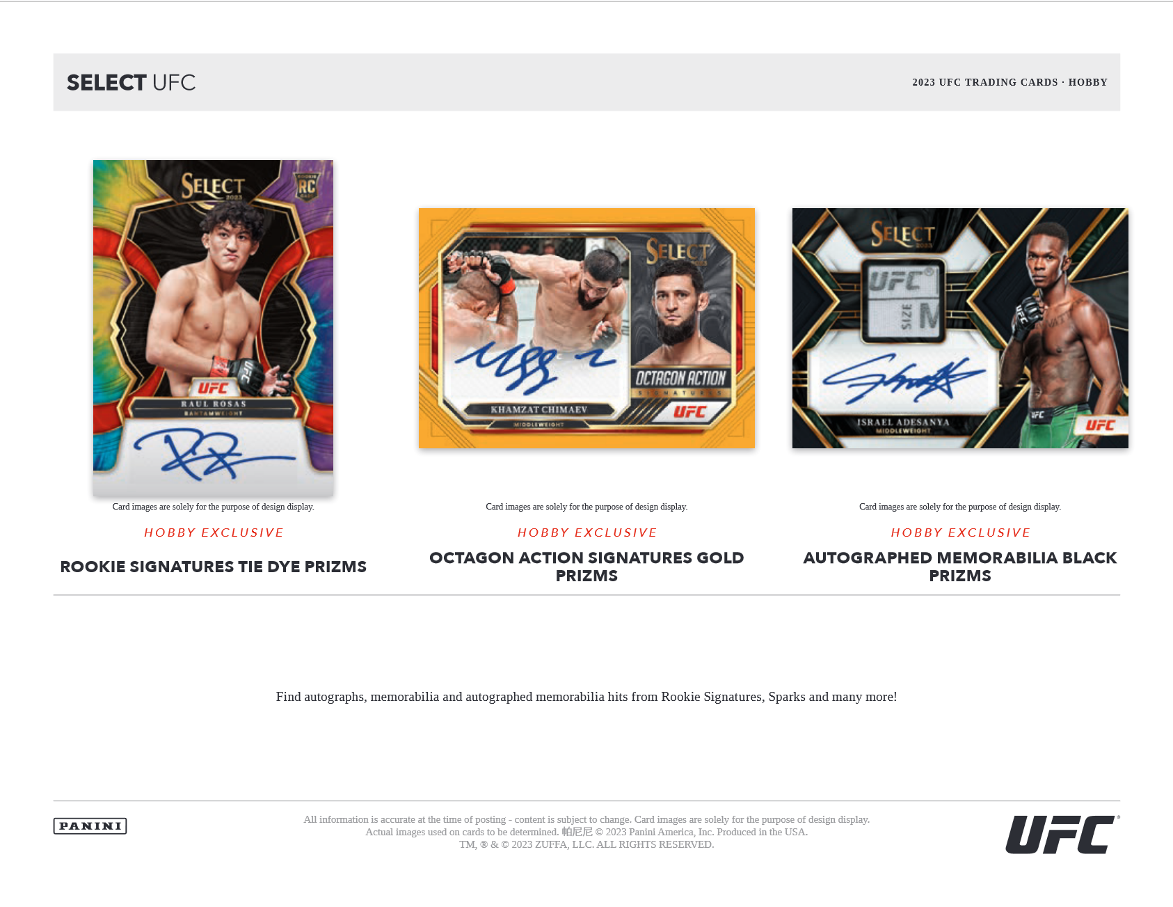 2023 Panini Select UFC Hobby 12 Box Case