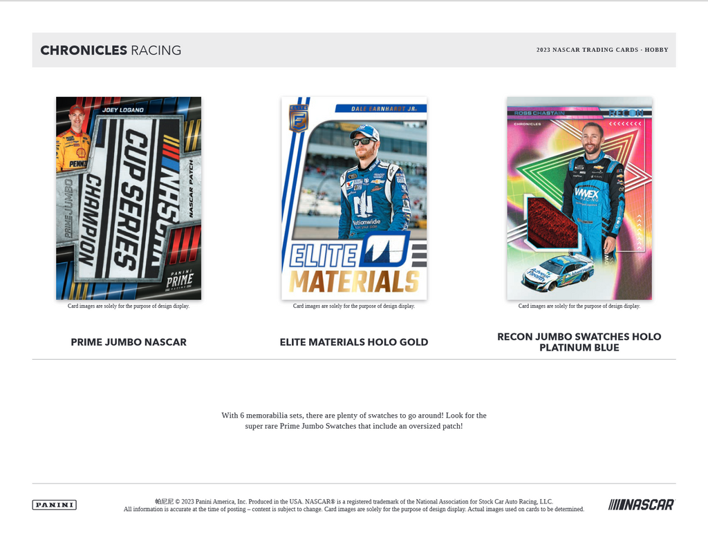 2023 Panini Chronicles Racing Hobby 16 Box Case