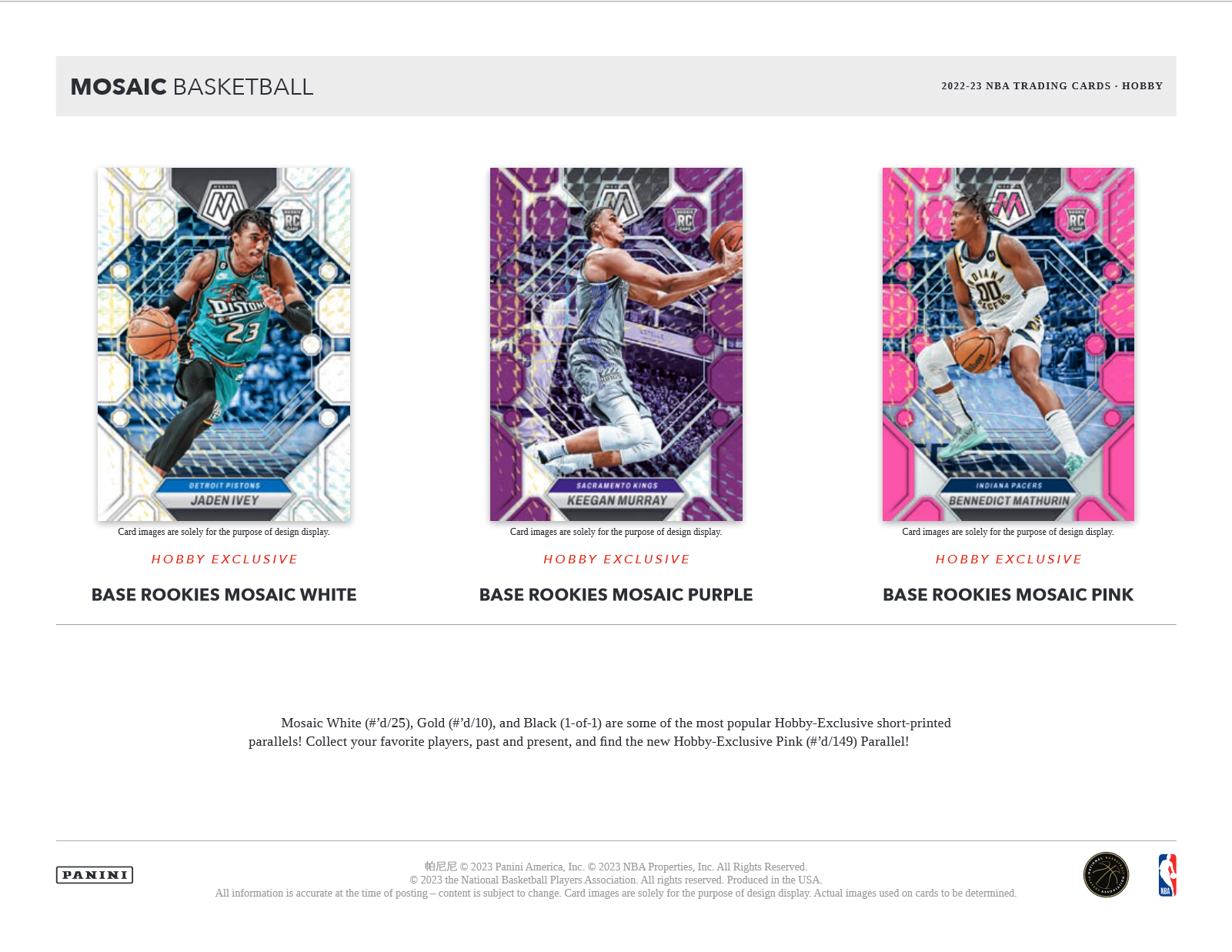 2022-23 Panini Mosaic Basketball Hobby 12 Box Case