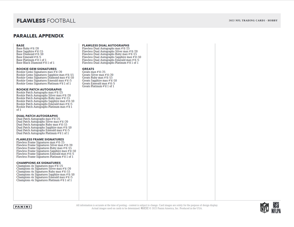 2022 Panini Flawless Football Hobby Box