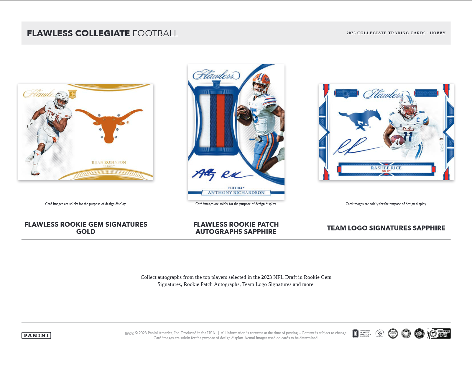2023 Panini Flawless Collegiate Football Hobby 2 Box Case