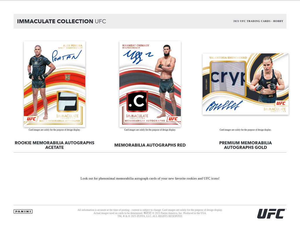 2023 Panini Immaculate UFC Hobby 5 Box Case